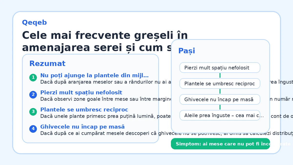 Cele mai frecvente greșeli în amenajarea serei și cum să le eviți