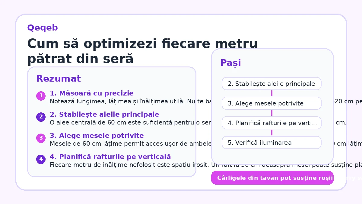 Cum să optimizezi fiecare metru pătrat din seră